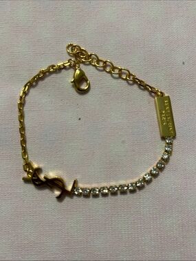 YSL Gold & Crystal Bracelet